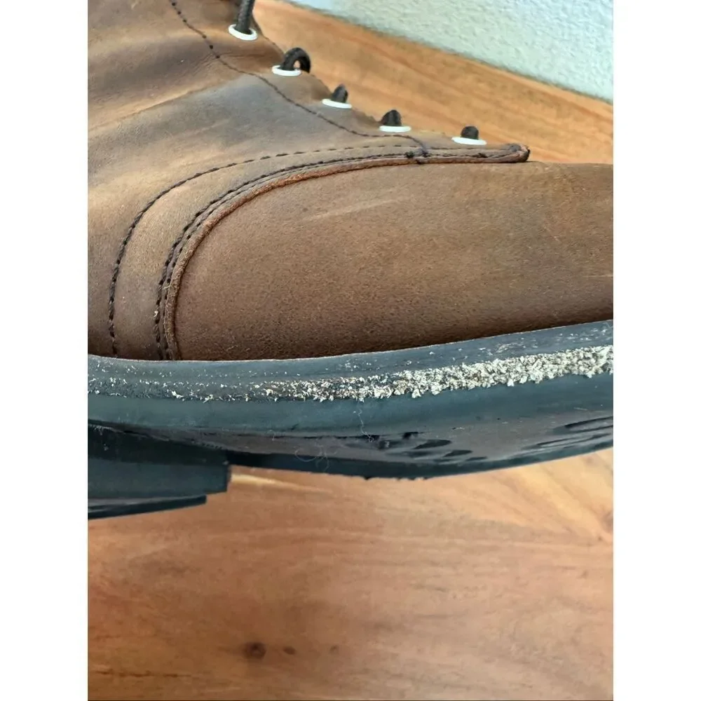 Thursday Boot Company Rustic Brown Cap-Toe Lace-Up Boots
